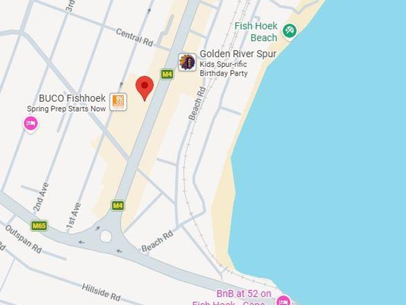 A map view showing the location of the property in relation to local landmarks and the coastline.