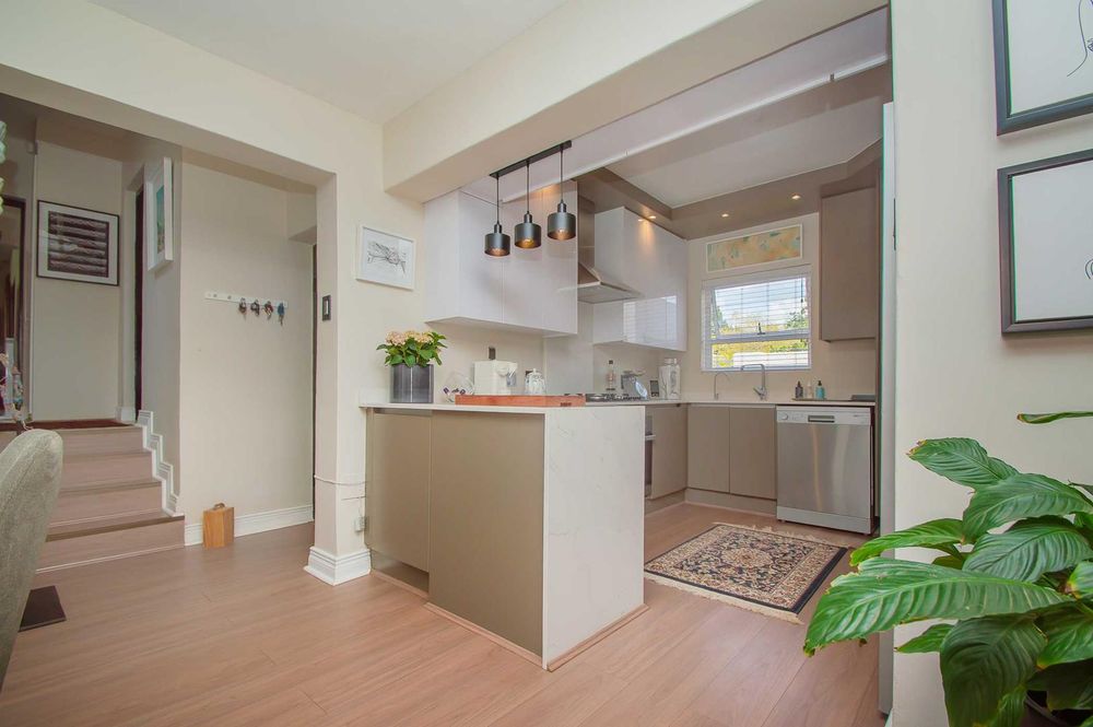 Open plan kitchen off dining room