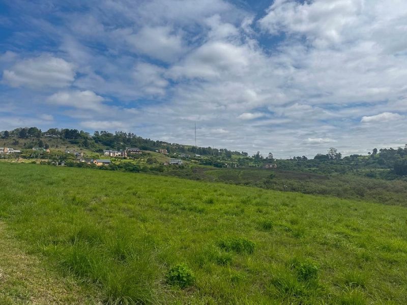 A scenic view of the vacant residential land featuring rolling green hills and surrounding neighborhood landscape.