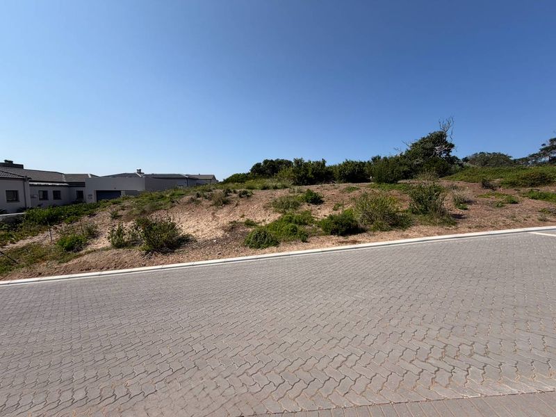 A vacant residential plot featuring natural vegetation and direct access from a paved street in a developed neighborhood.