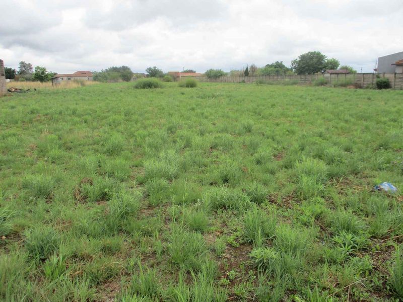 A vacant residential plot featuring open grass land enclosed by perimeter walls and fencing.