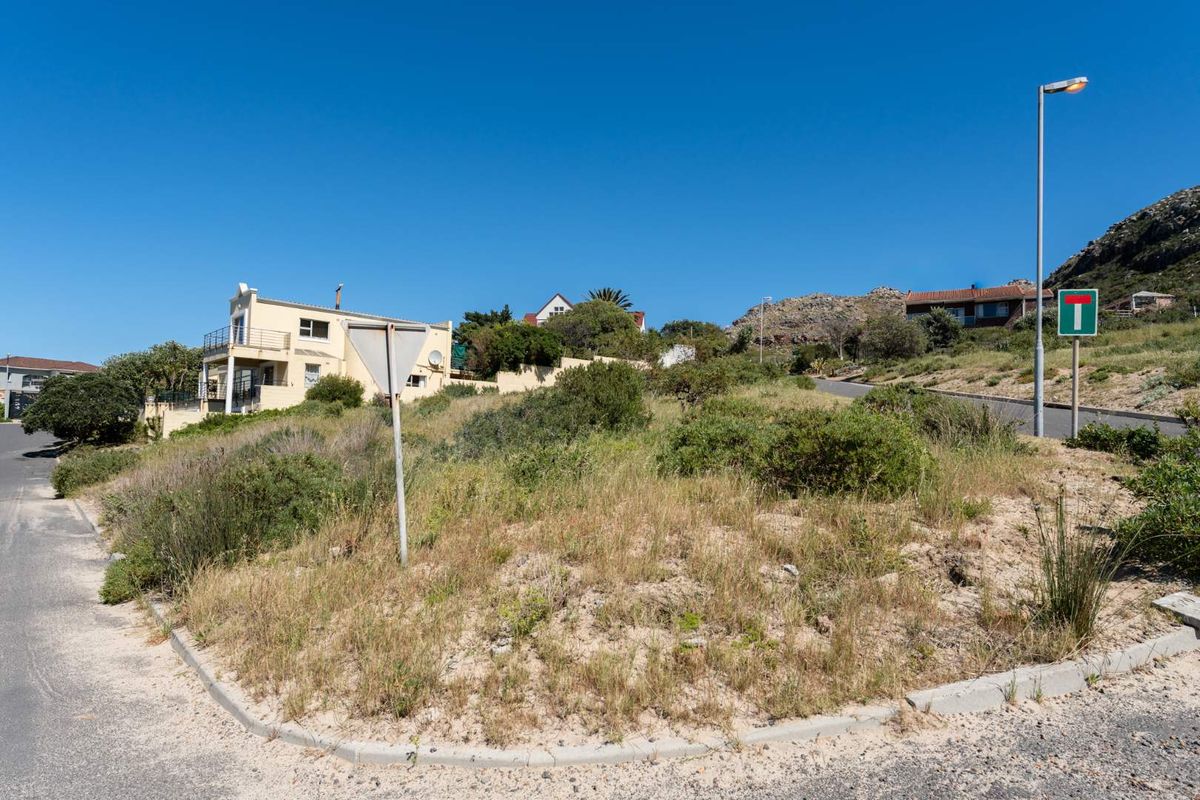 A vacant residential plot situated on a corner, featuring natural vegetation, established kerbing, and street lighting in a developed neighbourhood.