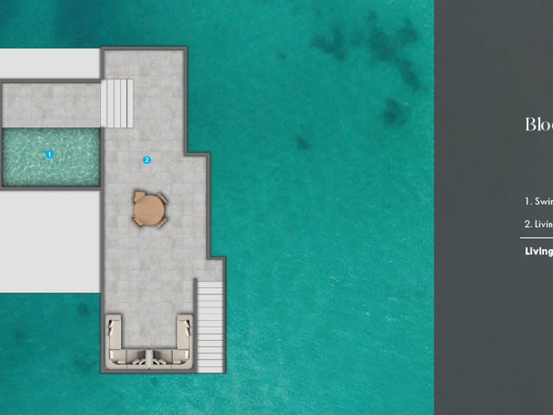 Architectural floor plan for the third floor roof level of Block C, featuring a swimming pool and outdoor living area.
