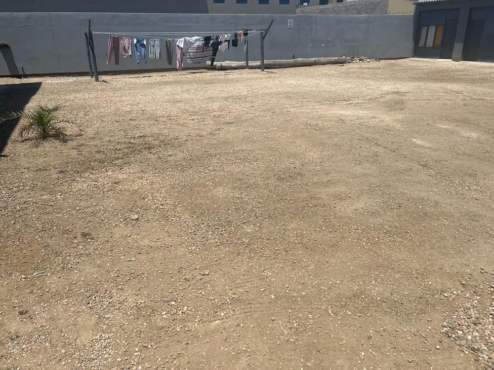 Yard at the back of the block of flats