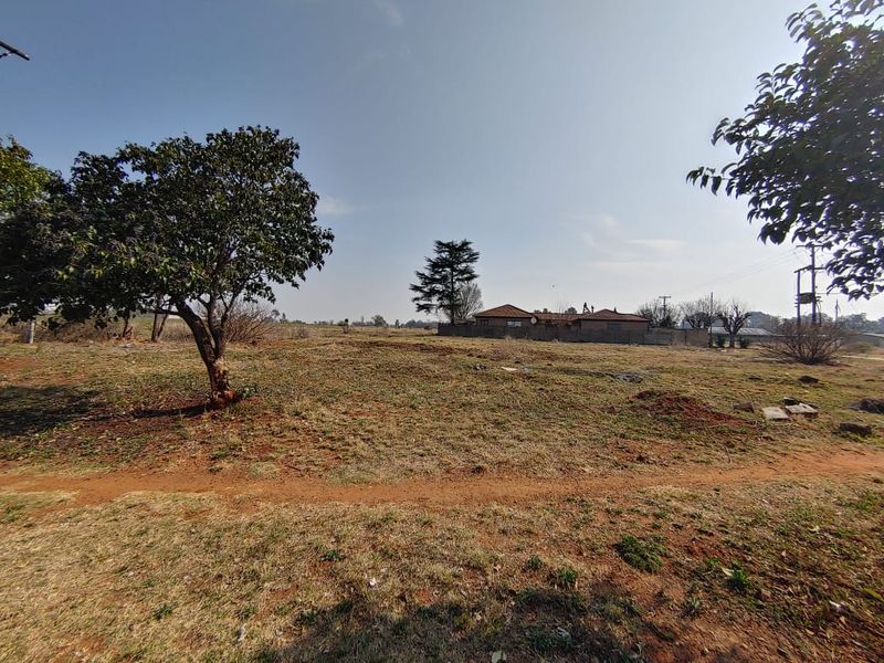 A view of a vacant residential plot featuring open grass land and mature trees, suitable for future development.