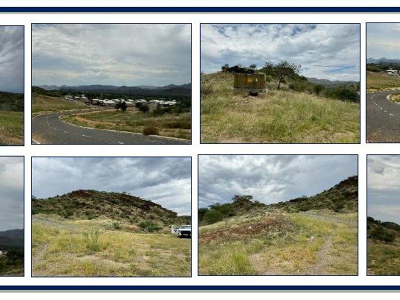 A collage of images showing vacant agricultural land, surrounding landscape, and local road infrastructure.