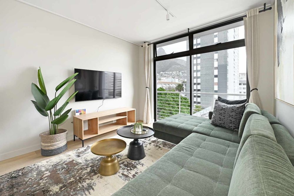 open plan lounge with lions head views