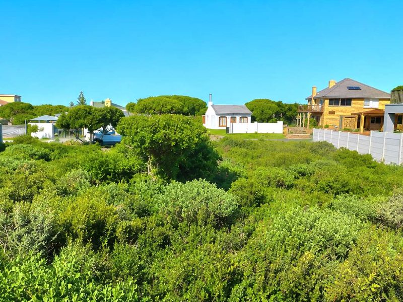 A vacant residential plot covered in indigenous vegetation, enclosed by precast concrete boundary walls in a developed neighborhood setting.