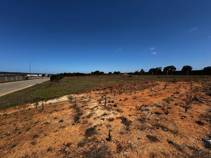 A vacant industrial plot of land featuring a perimeter wall and adjacent paved road access.
