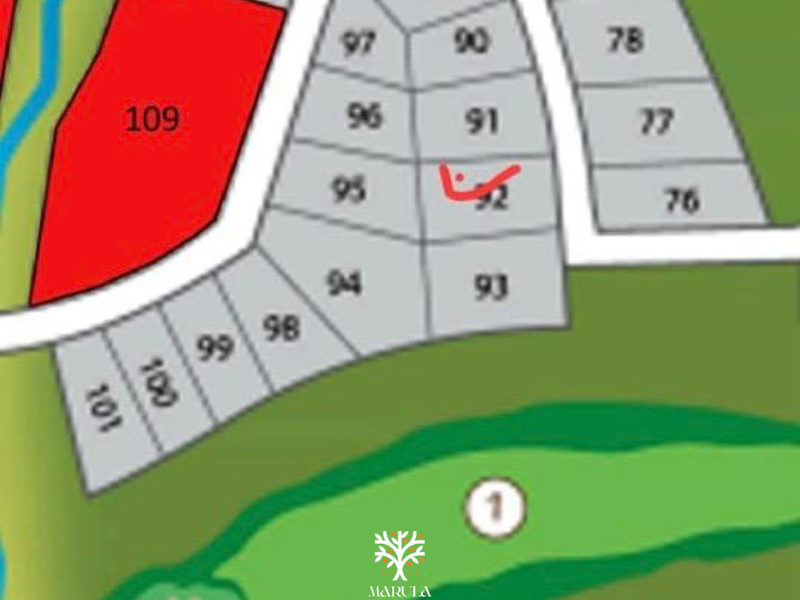 A site map or layout plan highlighting specific residential plots within a development estate.