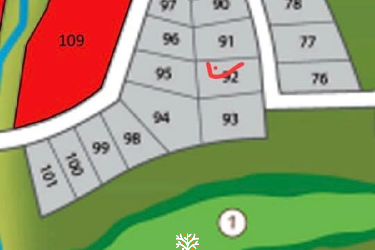 A site map or layout plan highlighting specific residential plots within a development estate.