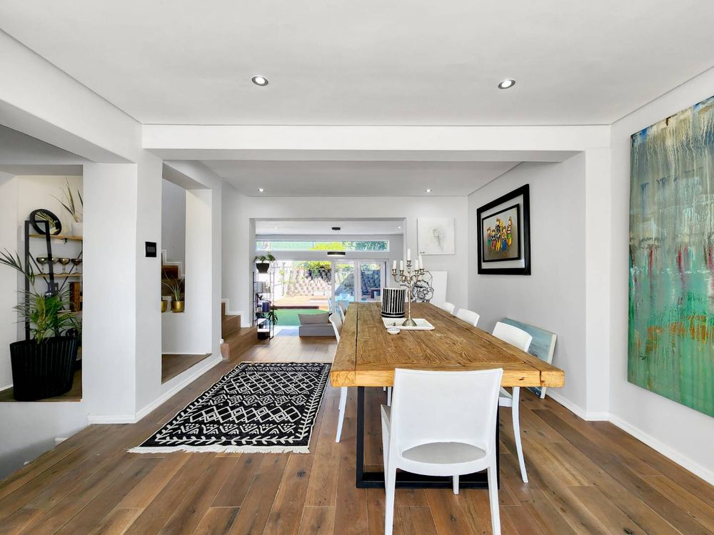 Spacious kitchen and living, flowing onto outside area