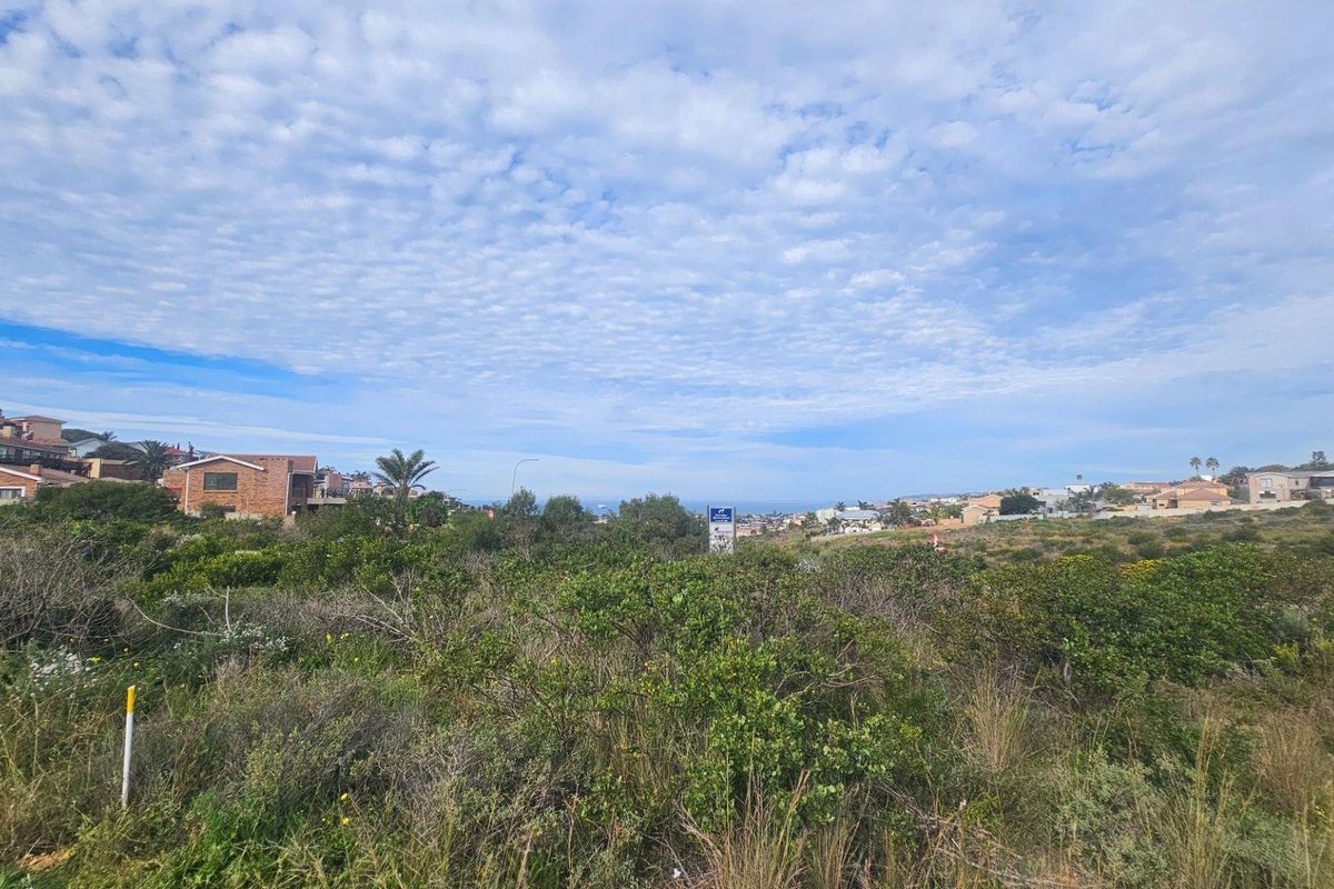 A wide-angle view of a vacant residential plot featuring natural vegetation with surrounding neighborhood homes in the distance.