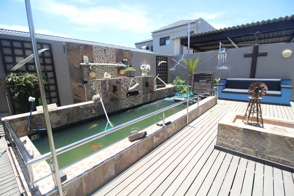 outside area koi fish pond