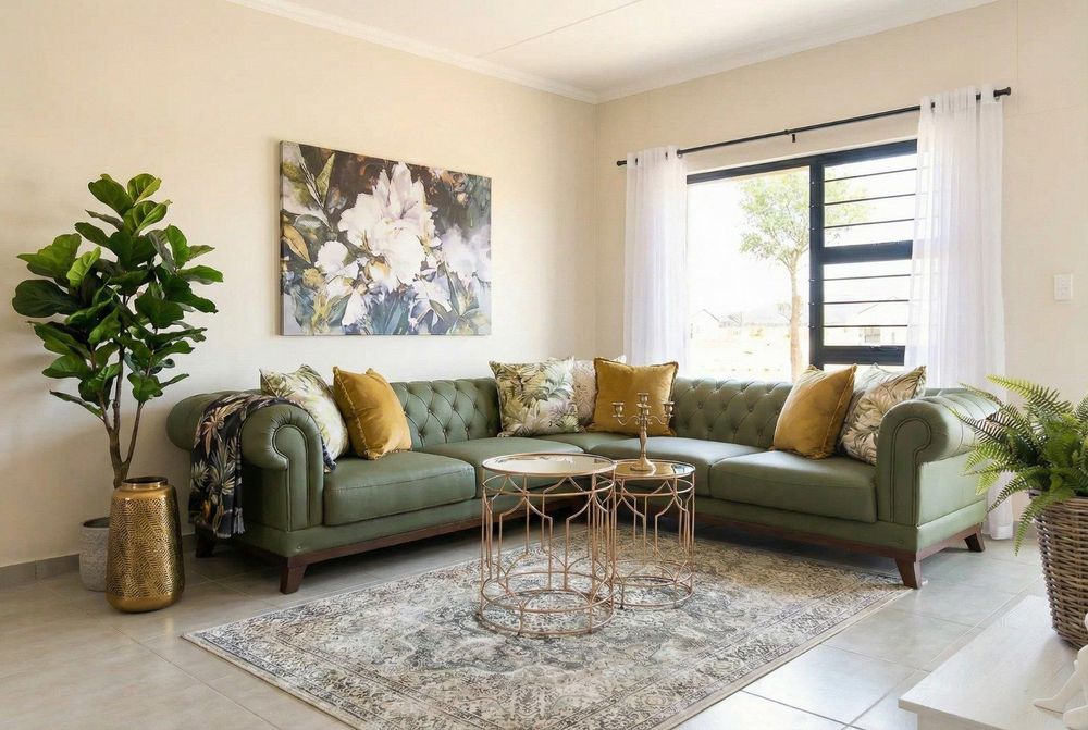 Modern open plan living area.