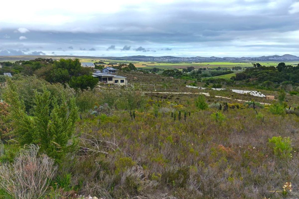 A wide-angle view of the vacant residential land, showcasing the natural landscape, surrounding vegetation, and distant mountain scenery.