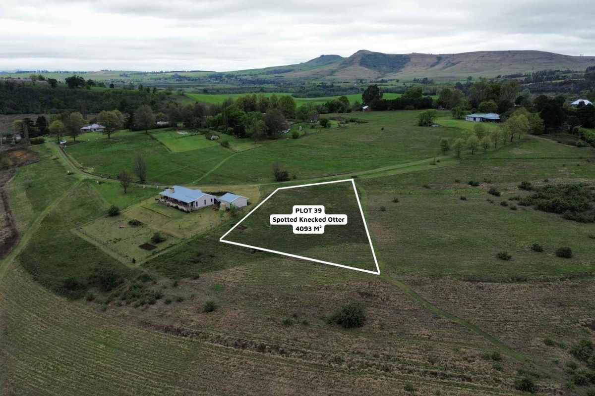 An aerial view of a 4093 square meter vacant residential plot in a rural landscape setting.