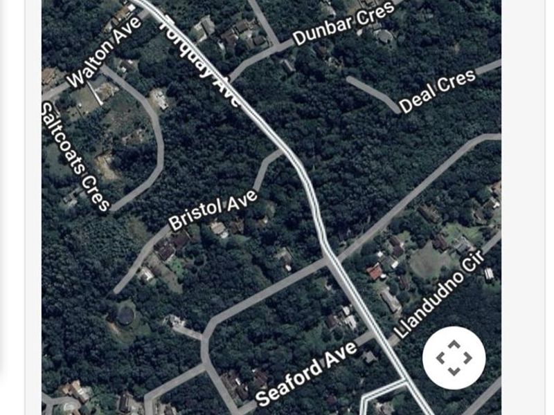 An aerial map view showing the residential street layout and surrounding neighborhood infrastructure.