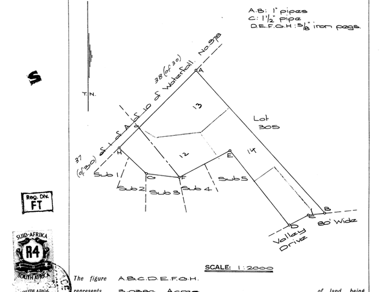 Official surveyor's diagram showing the land boundaries, coordinates, and subdivision details for the residential property.