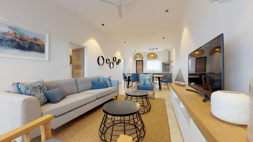 Kitchen, lounge and dining room