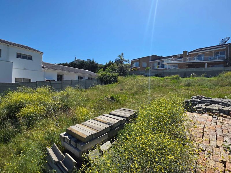 A vacant residential plot featuring overgrown vegetation, scattered paving bricks, and concrete boundary walls, situated in a developed neighborhood.