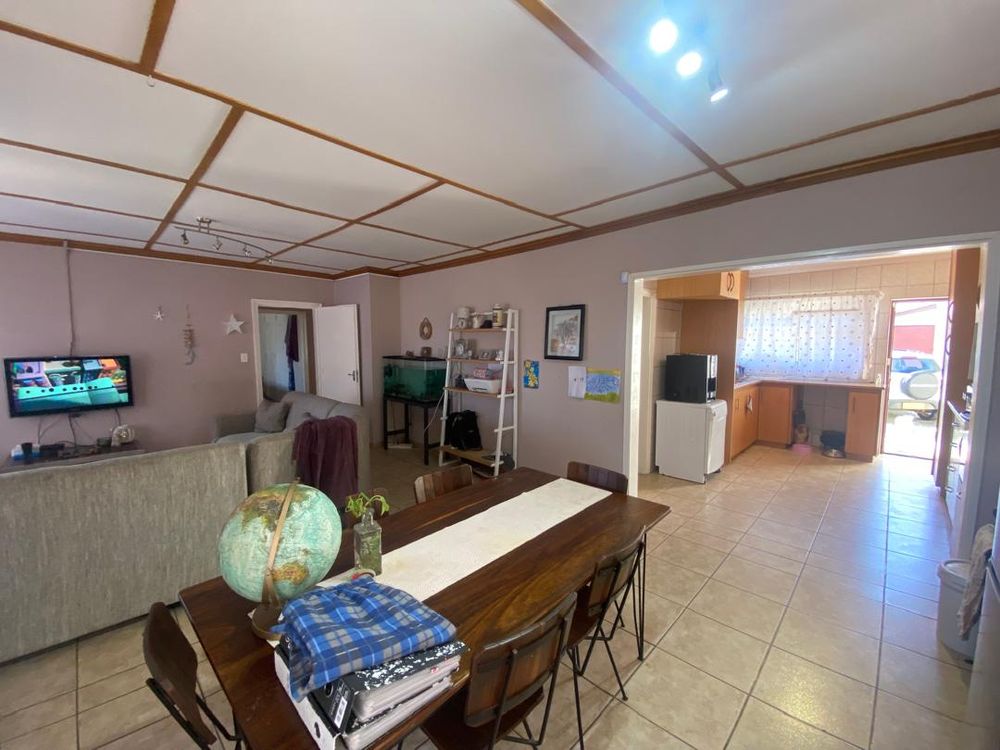 Open-plan kitchen, lounge and dining area