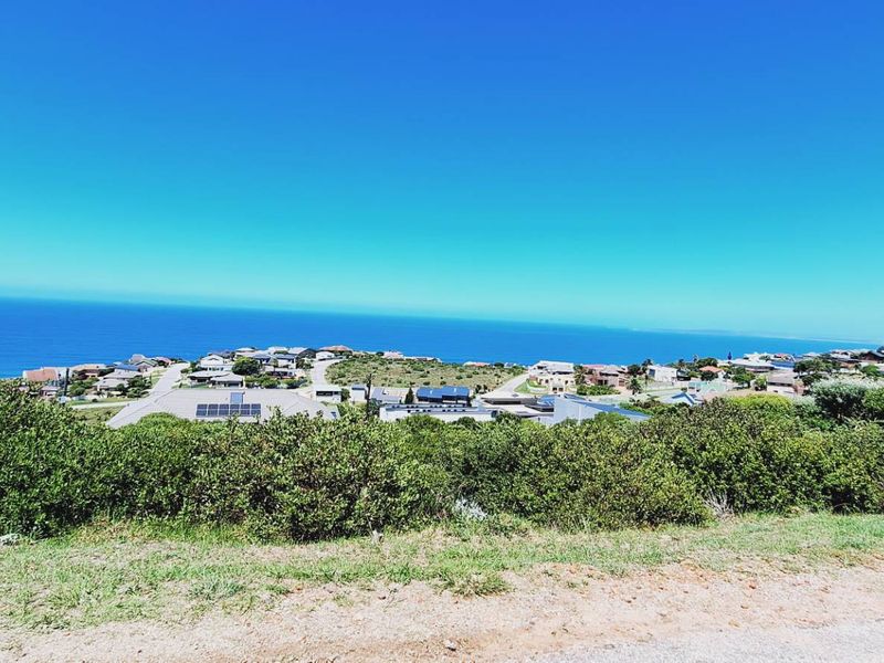 A scenic elevated view overlooking the coastal residential area and the ocean.