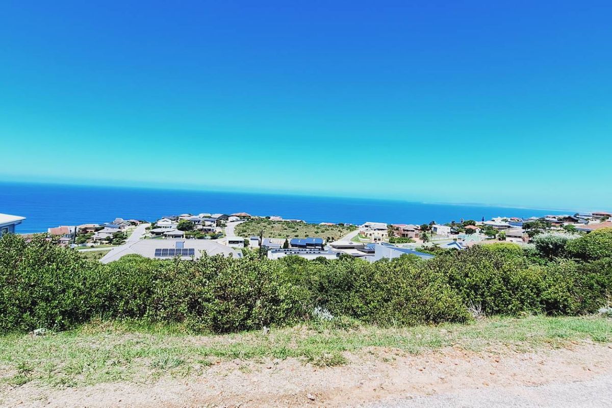 A scenic elevated view overlooking the coastal residential area and the ocean.