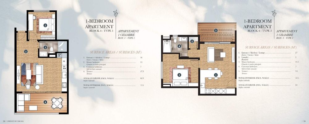 1 Bedroom - two types