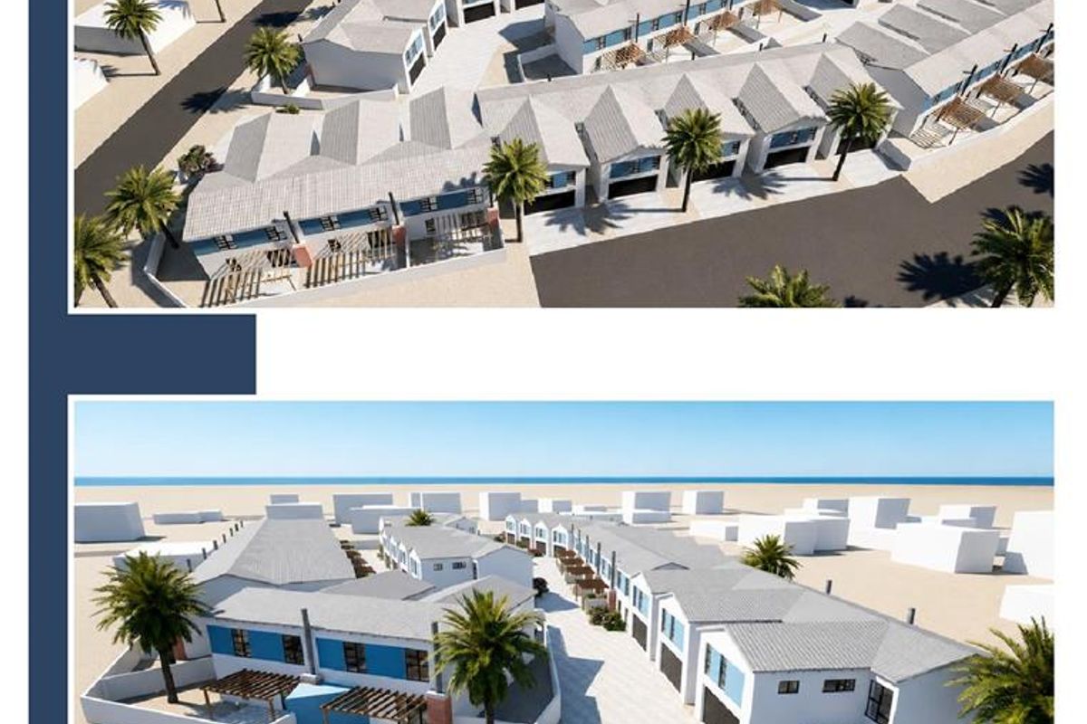 Aerial perspective rendering of a townhouse development featuring multiple units, paved driveways, and landscaped outdoor areas.