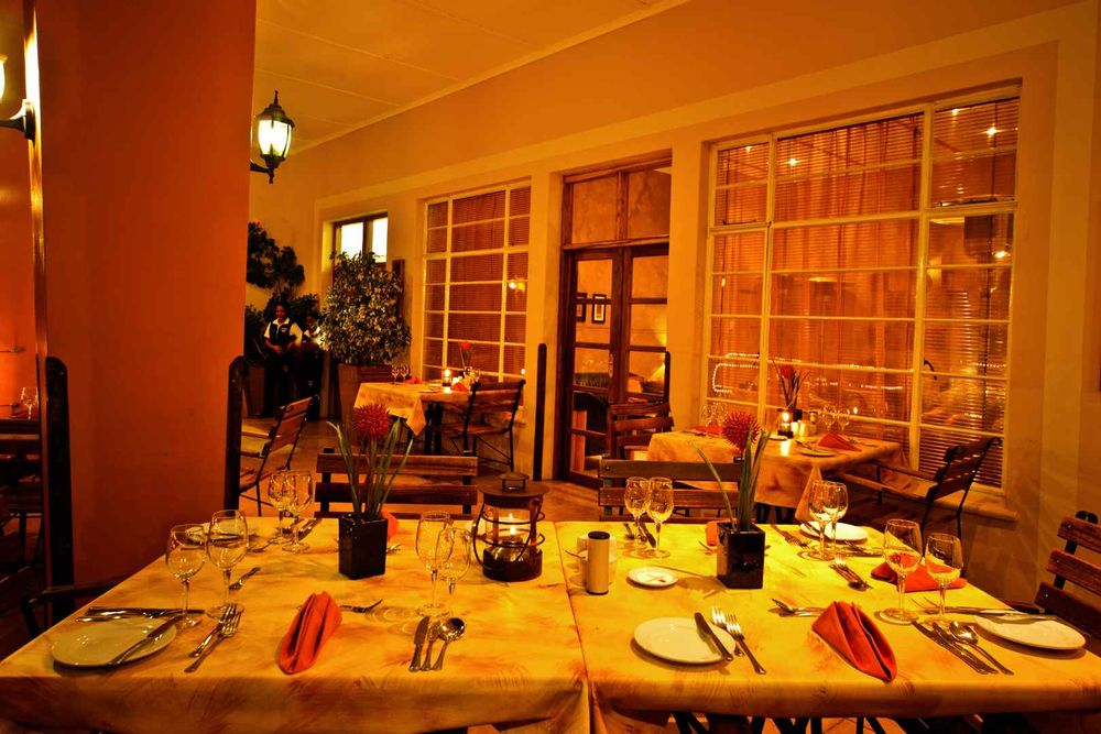 Outside dining area on the front patio