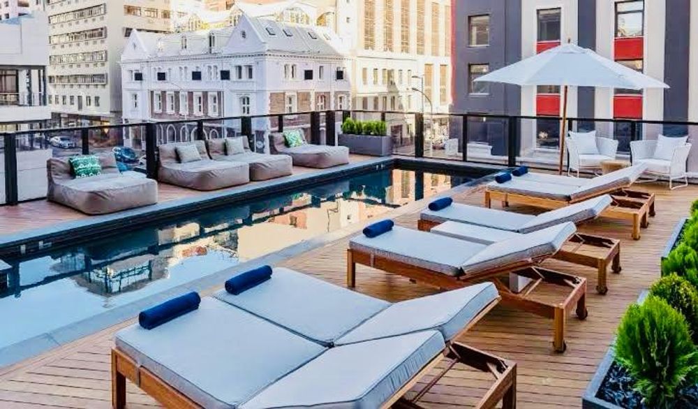 Leisure pool deck for guests use