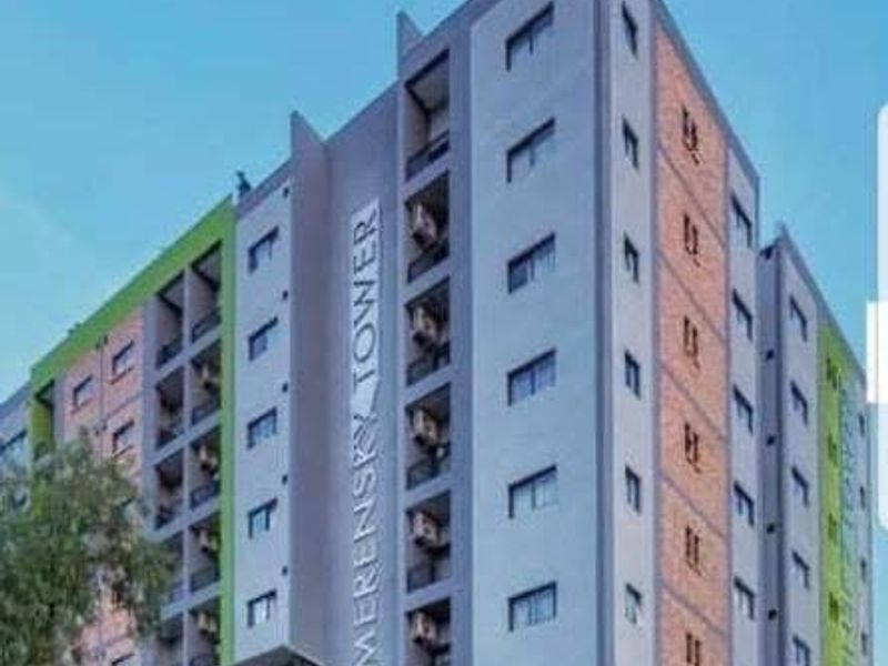 Exterior view of Merensky Tower, a multi-story apartment building featuring modern facade finishes and integrated balcony structures.