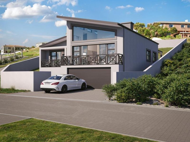 Modern architectural home featuring a striking skillion roof, integrated double garage, and an elevated balcony, set within a landscaped residential environment.
