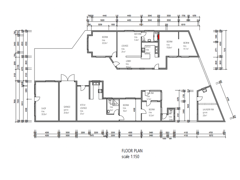 A detailed architectural floor plan showing the layout and dimensions of the commercial property.