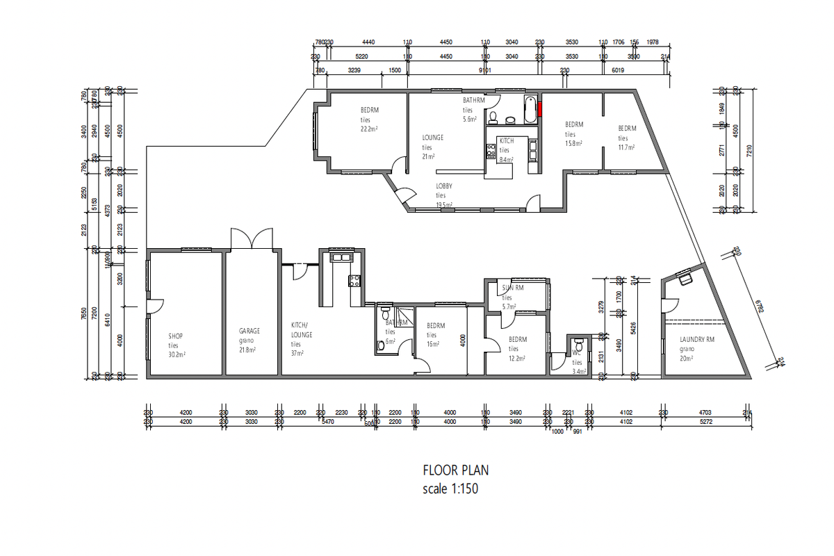 A detailed architectural floor plan showing the layout and dimensions of the commercial property.
