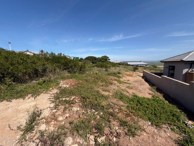 A view of the rear portion of the vacant residential plot, showing natural vegetation, a retaining wall, and adjacent property infrastructure.