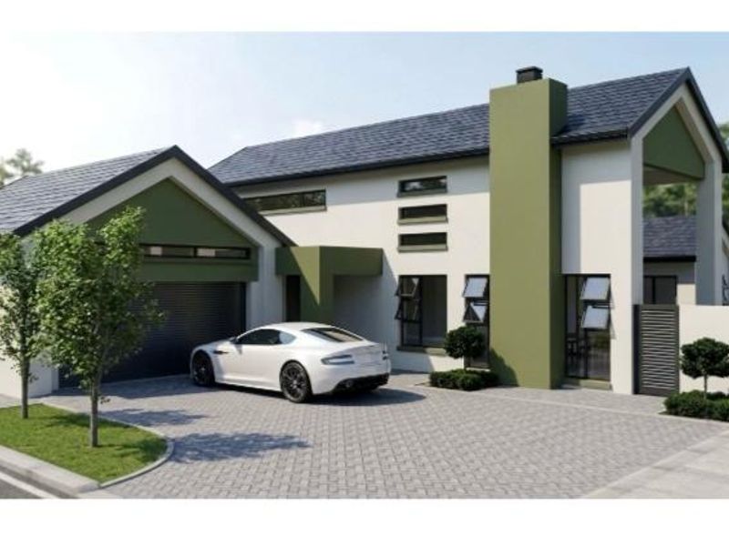 Modern double-story residential property featuring a paved driveway, integrated garage, and contemporary architectural design with clean lines and neutral finishes.