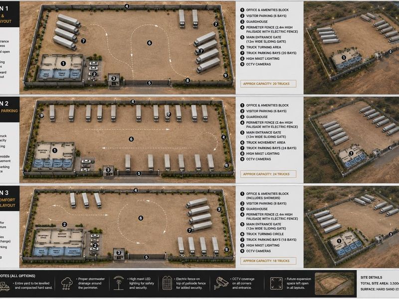 Secure 3,500m2 Truck Yard | Large Fleet Parking Facility | Ideal for Logistics & Transport Companies - Photo 1