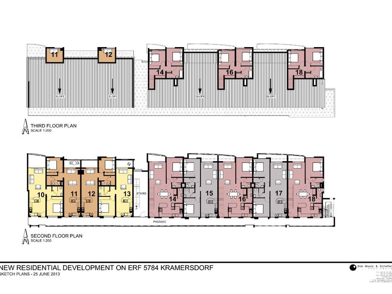 Architectural floor plan showing the layout for the second and third floors of a new residential development.