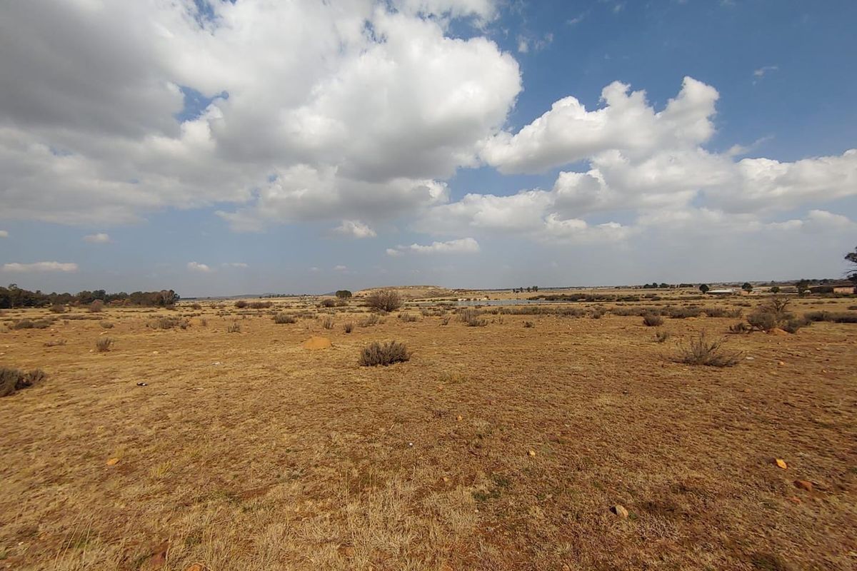A wide-angle view of the expansive, undeveloped residential land featuring natural dry vegetation and open terrain under a cloudy sky.