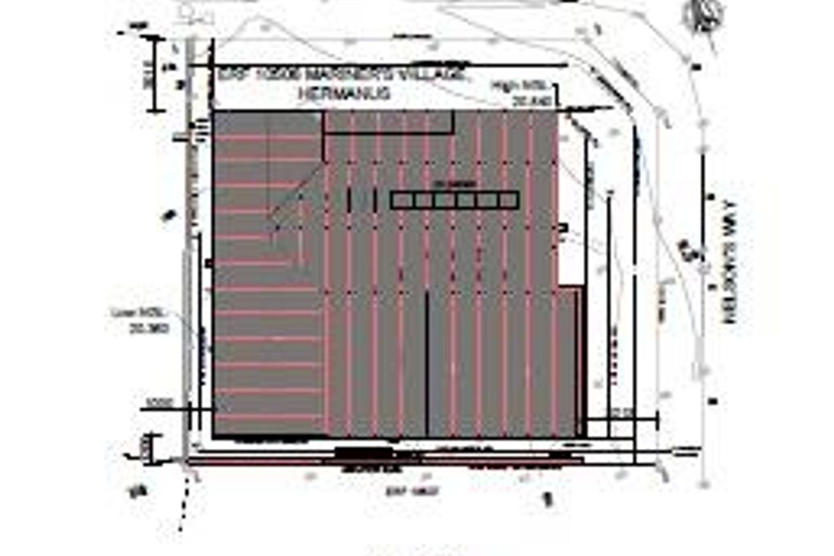 A detailed site plan showing the property boundaries and layout for Erf 10506 in Mariner's Village, Hermanus.