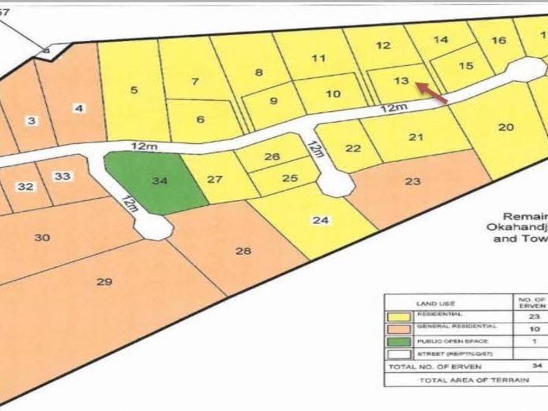A site layout plan for a residential development, highlighting the specific location of plot number 13 within the estate.