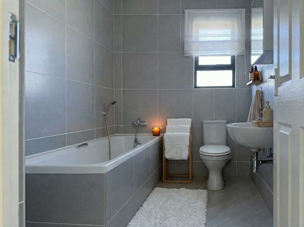 Family bathroom with bath.