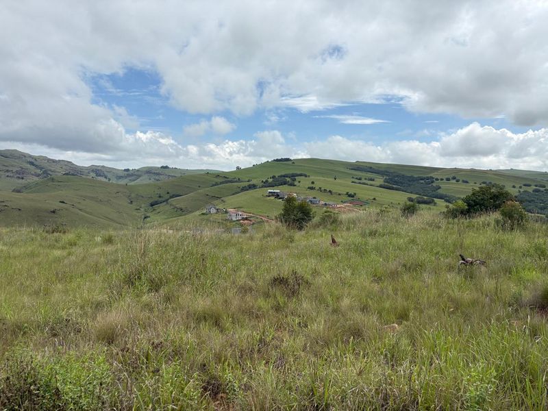 A scenic view of rolling green hills and open grassland, showcasing the natural landscape of the vacant residential land.