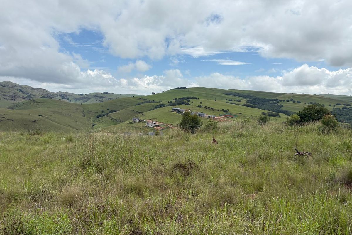 A scenic view of rolling green hills and open grassland, showcasing the natural landscape of the vacant residential land.