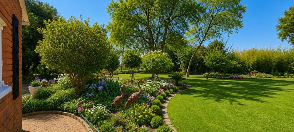 Garden in front - north