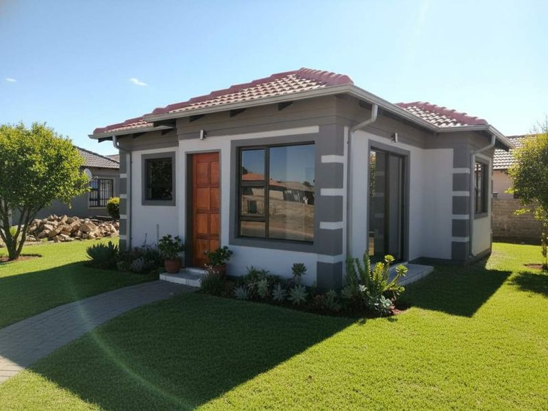 A well-maintained single-story residential home featuring a tiled roof, modern aluminium window frames, and a neat paved walkway set within a landscaped garden.