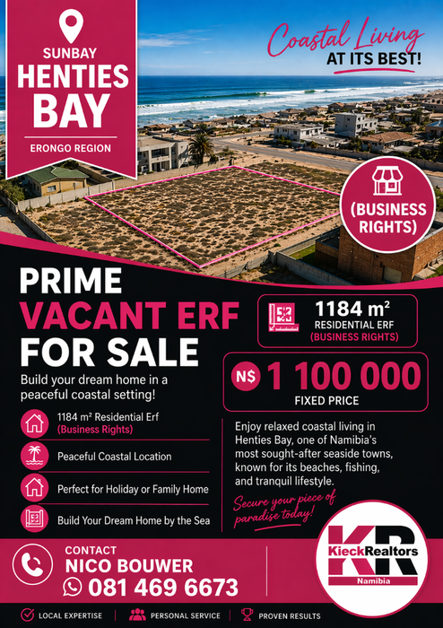 Property #2488351, Vacant Land Residential For Sale in Henties Bay Central