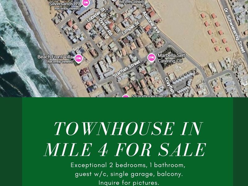 FOR SALE: 2 BEDROOM APARTMENT WITH WALKING DISTANCE TO THE BEACH, SWAKOPMUND, NAMIBIA